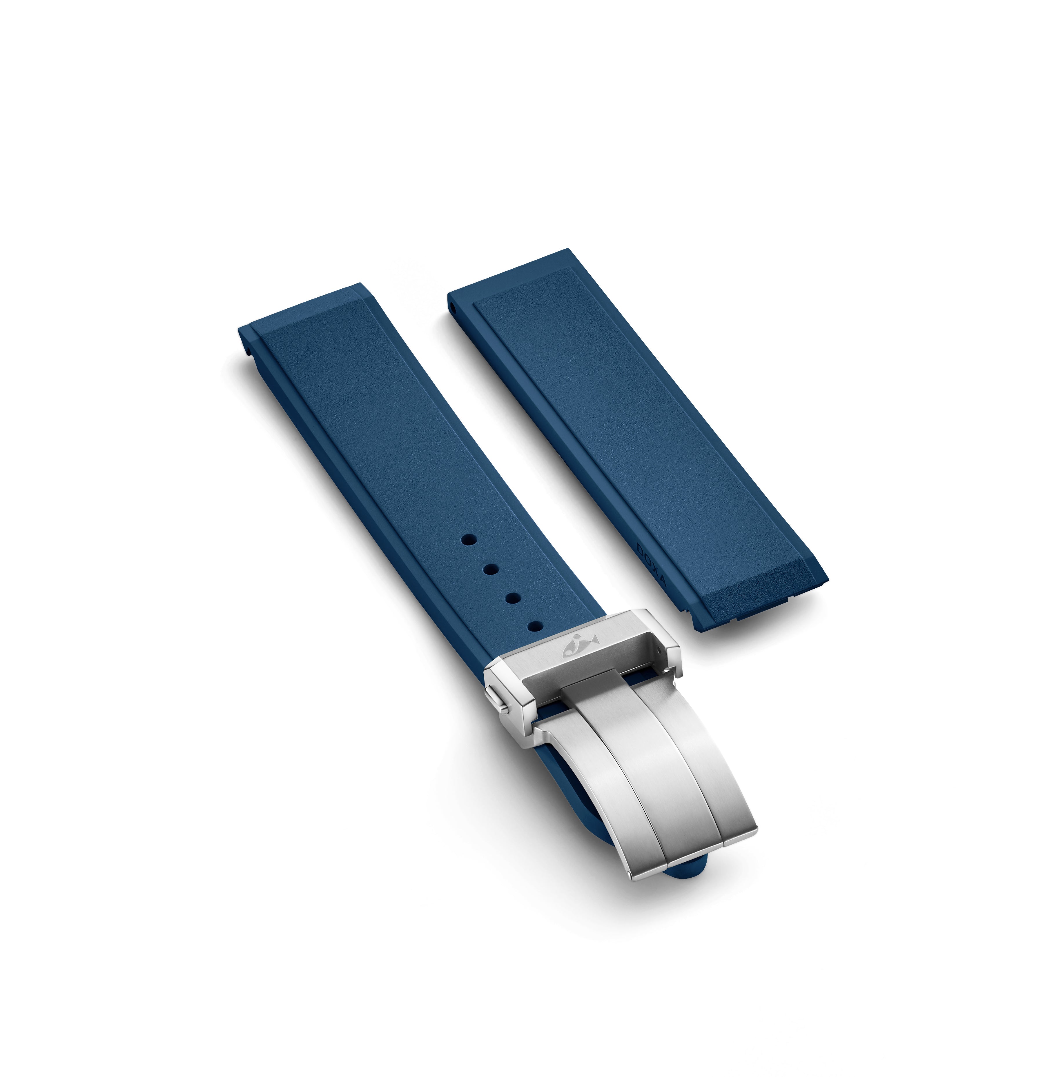 Rubber strap with folding buckle, Navy blue