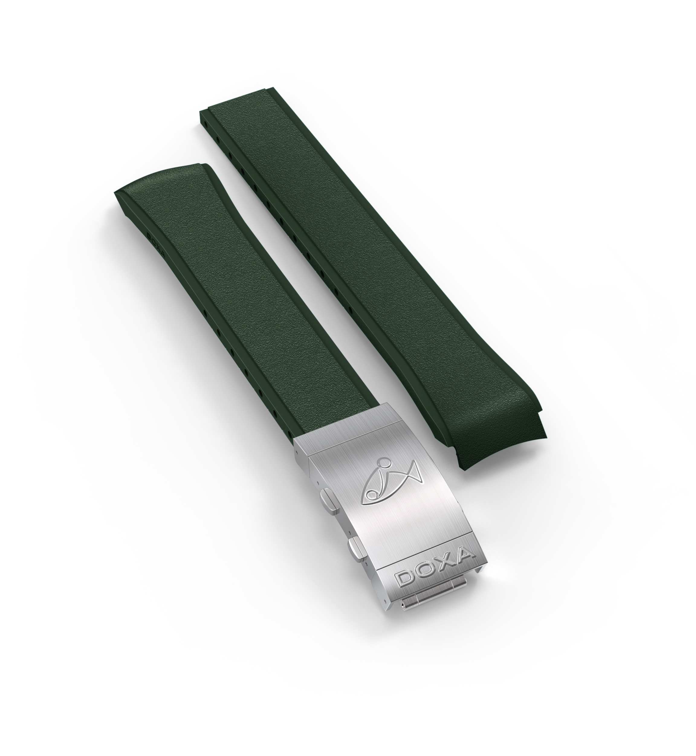 Rubber strap with folding clasp, Green